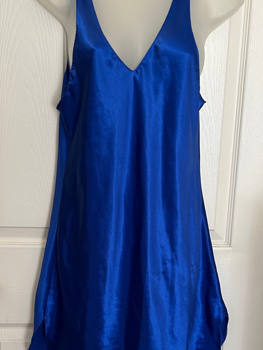 Beautiful Vintage Val Mode Cobalt Blue Lingerie Night Gown  Size L